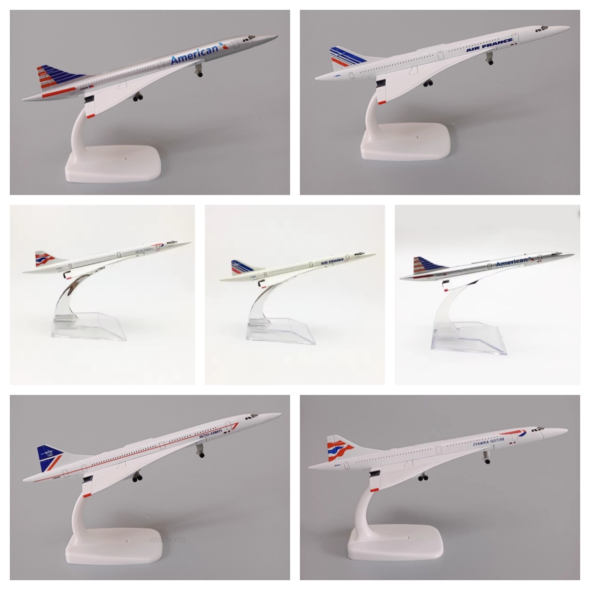 Model Kit Singapore - 16/20cm Plane Model Concorde Air France/British/Singapore/American