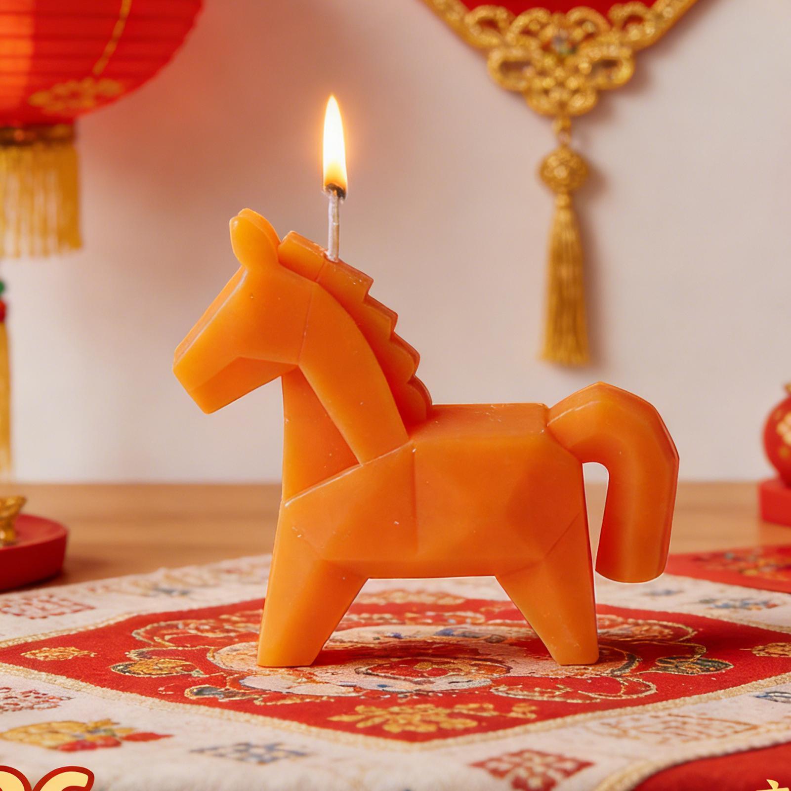 Model Kit Horse - Horse Figure Scented Candle Traditional Auspicious