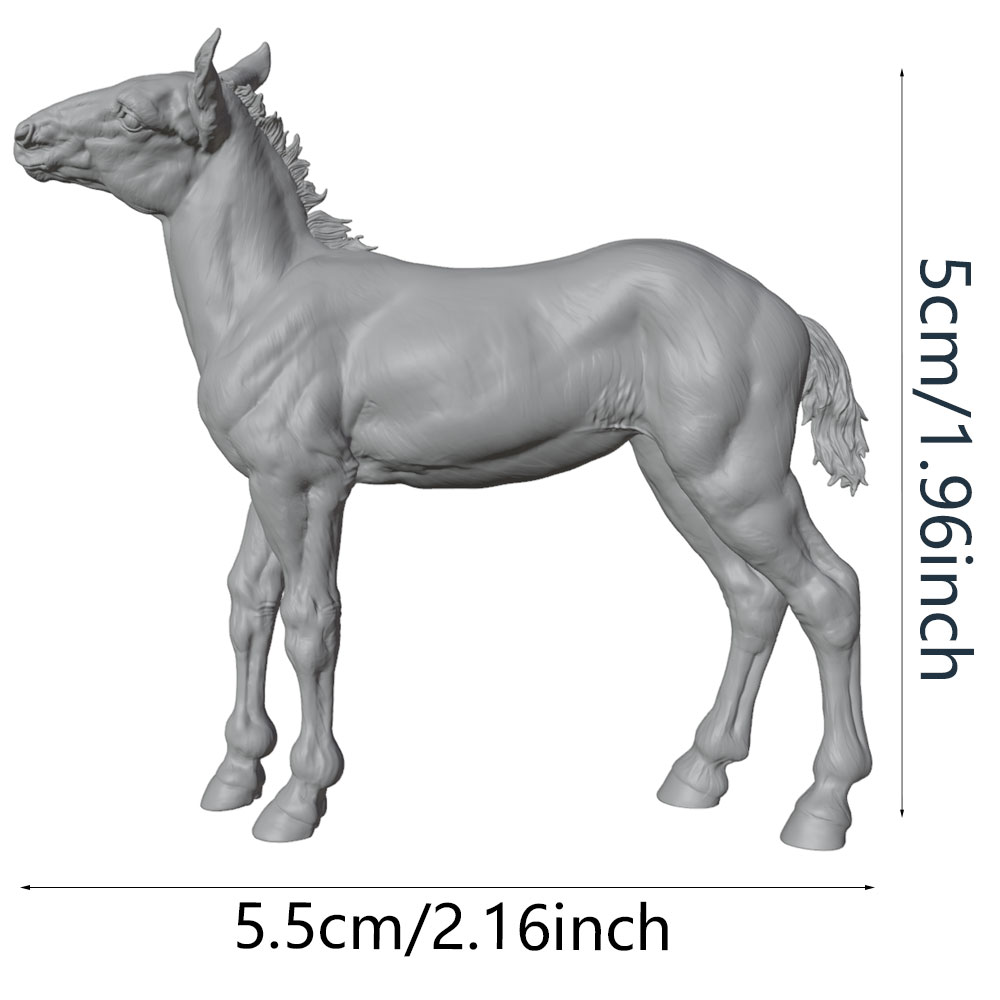 Model Kit Horse - High-Detail Printing, Realistic Horse Miniature Resin