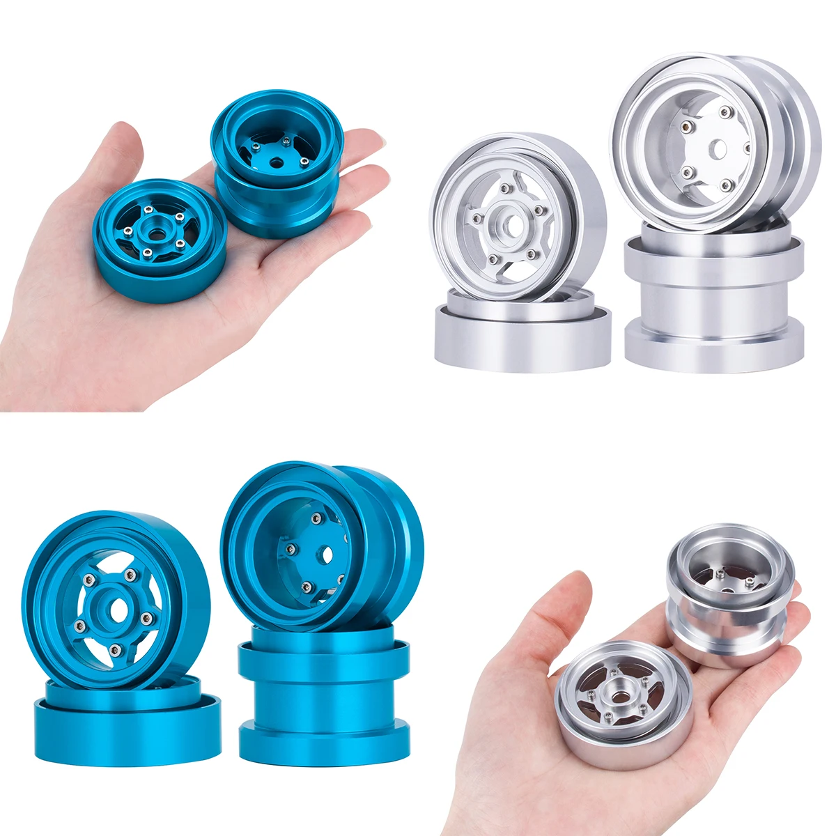 Model Kit Helicopter - Aluminum Beadlock Wheels for 1/10 RC