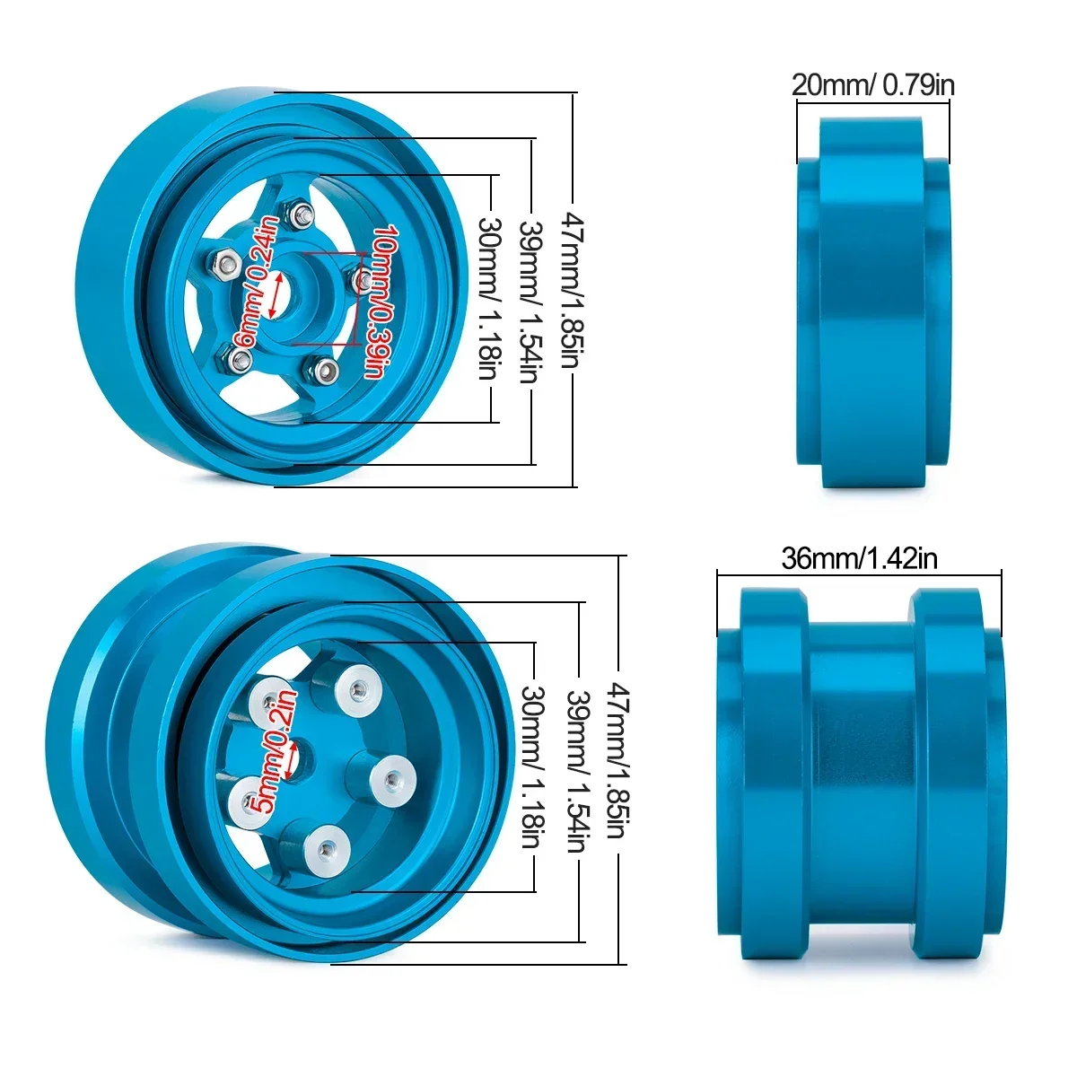 Aluminum Beadlock Wheels for 1 - огляд і ціна Model Kit Helicopter